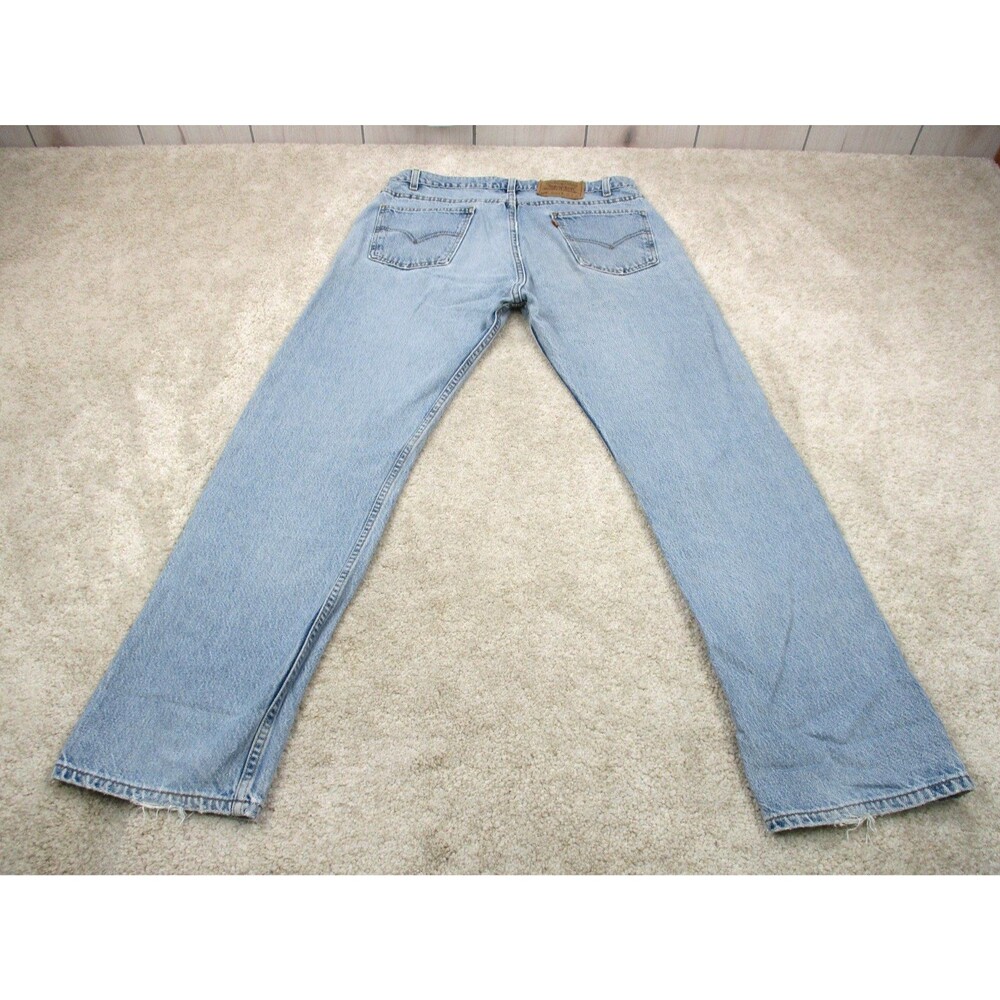 VINTAGE Levis 505 Jeans Mens 34x31 Blue Denim Orange Tab Straight Leg USA 90s